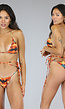 Multicolor Super Strappy Bikini Set met Pareo