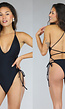 Sexy High Cut Strappy Zwart Badpak