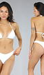 Witte Bikini Set met Playsuit met Diepe Decolleté