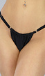 Zwart String Bikinibroekje met Verstelbare Bandjes