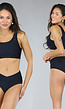 Zwart High Waist Overslag Bikinibroekje