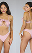 Oud Roze Cross Over Beugel Bikinitop met Schouderbandjes