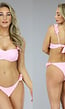 Lichtroze Push-Up Balconette Bikinitopje met Ruches