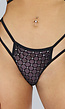 Sexy Glitter Bikinibroekje met Vaste Straps en Mesh Effect