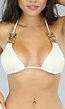 Beige Textuur Bikinitopje met Chain