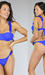 Blauw Push-Up Balconette Bikinitopje met Ruches