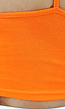Oranje Rib Crop Top met Knoopjes