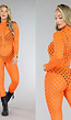 Oranje See-Through Jumpsuit met Gaten