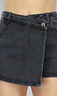 Antraciet Denim Overslag Skort