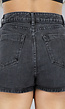 Zwarte Denim Overslag Skort met Schuine Sluiting