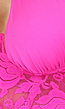 Kanten Top met Knoopdetail Fuchsia