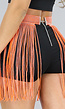 Oranje Glitter Fringe Mini Rok