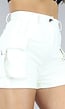 Witte Lederlook Cargo Short
