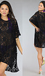 Zwart Kanten Loose-Fit Strandtuniek