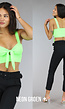 Neon Groene Strik top