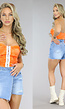 Oranje Korset Top met Stretch