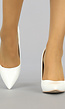 Witte Lak Pumps met Spitse Neus