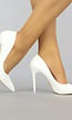 Witte Lak Pumps met Spitse Neus