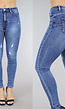 Denim Mid Waist Skinny Ripped Jeans