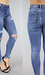 Denim Ripped Skinny Jeans Met Knopen