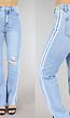 High Waist Flared Jeans met Split en Dubbele Streep