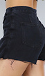 Zwarte Denim Skort met Zak
