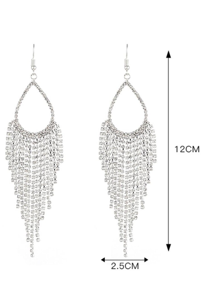 Gouden Druppel Oorbellen met Strass