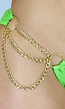 Groene Triangel Bikini Broekje met Goude Ketting Details