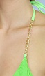 Groene Triangel Bikini Top met Goude Ketting Details