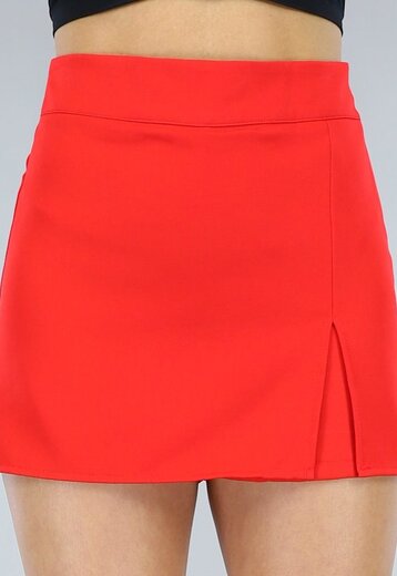 NEW2604 Rode Skort met Split