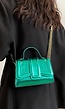 Groene Mini Metallic Croco Tas met Kettingriem