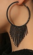 Zwarte Fringe Oorbellen