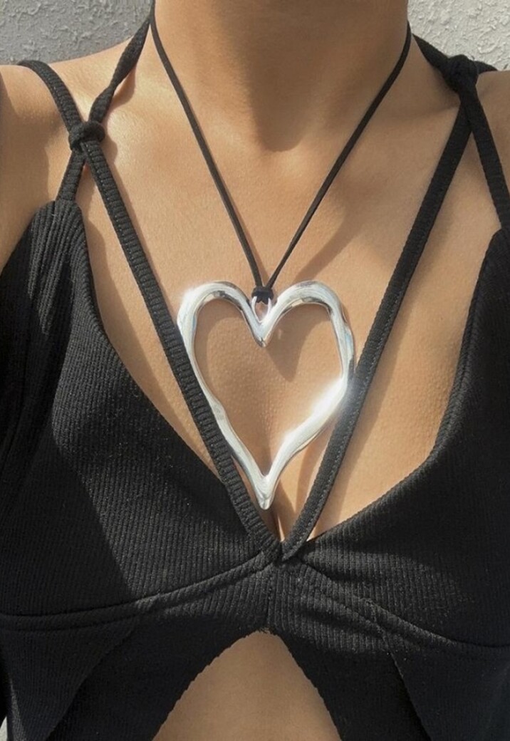 Groot Hart Ketting Zilver