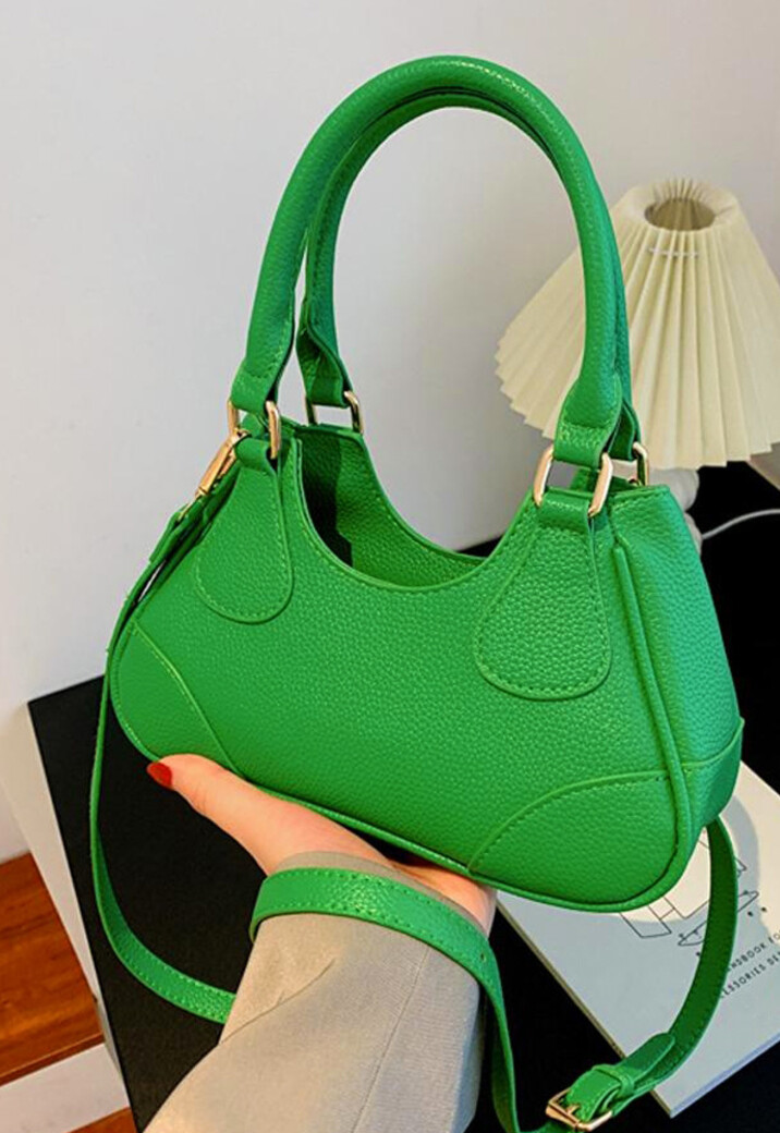 Lederlook Groene Handtas met Crossbody Band Uwantisell.nl