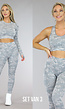 Grijze Camouflage Driedelige Sportset