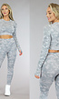 Grijze Camouflage Driedelige Sport Set