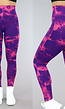 Paarse High Waist Gevlekte Sportlegging