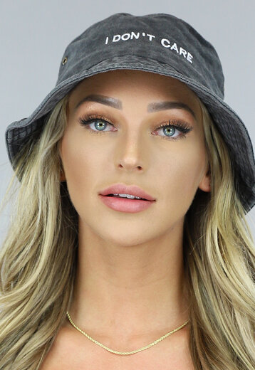 Zwarte I Don't Care Bucket Hat