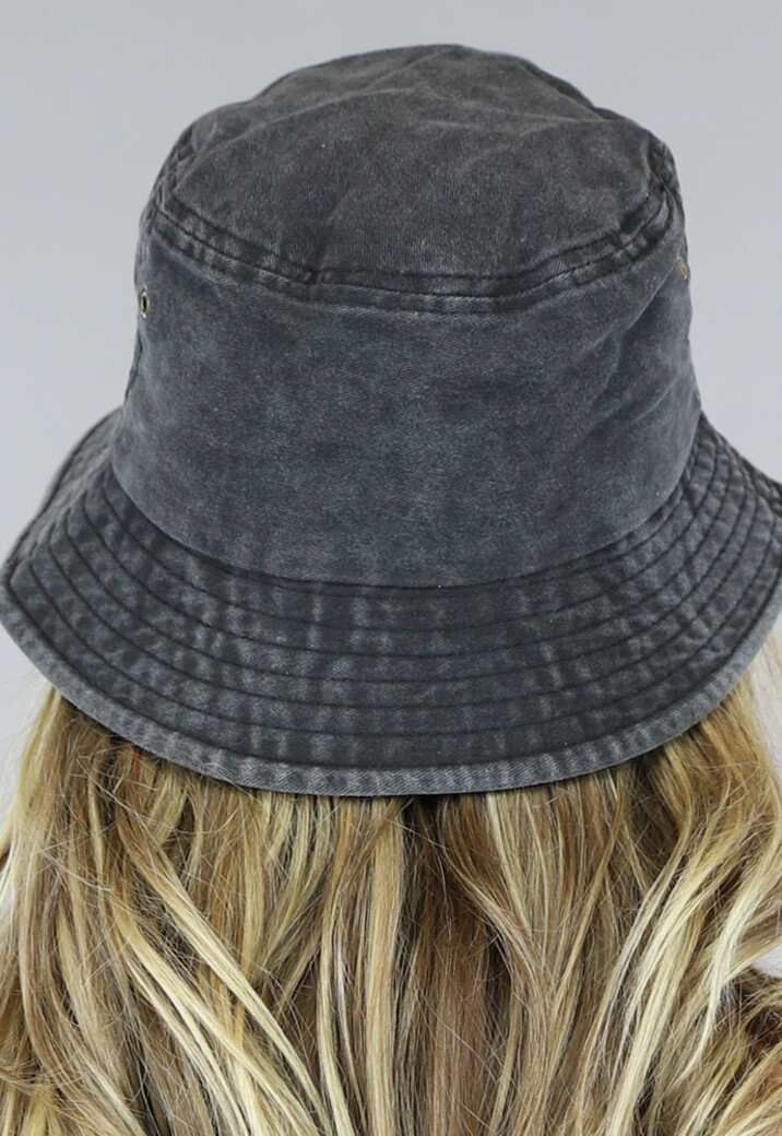 Zwarte I Don't Care Bucket Hat