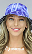 Blauwe Bucket Hat met Ruit Print