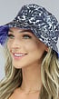 Blauwe Bucket Hat met Ruit Print