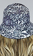 Blauwe Bucket Hat met Ruit Print