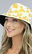 Gele Bucket Hat met Koeien Print