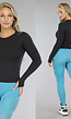 Zwarte Longsleeve Sporttop met Thermovoering