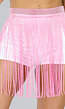 Roze Glitter Fringe Mini Rok