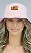 BF2023 Dubbelzijdige Roze Bucket Hat met Print