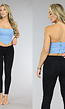 Denim Crop Top met Ritssluiting