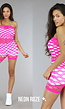 Neon Roze Fishnet Playsuit met Glitters