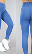 Blauwe Sportlegging met Scrunch en Zakken