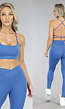 Blauwe Sport-Bh met Open Rug
